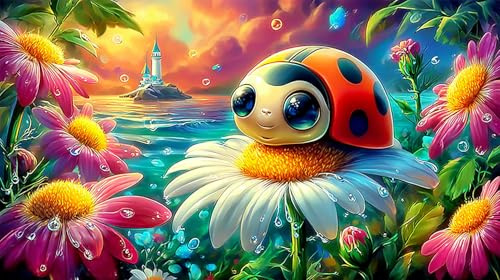 Sieben-Spotted-Ladybug 1000St Puzzle für Familienpuzzlespiele Erwachsene & Kinder 75x50cm/1000pcs