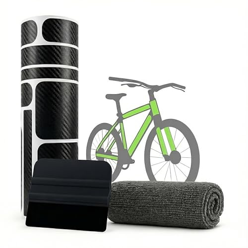 GD-Shield Pellicola protettiva trasparente per la vernice per bicicletta, set completo – Pellicola autoadesiva per MTB, e-bike e bici da corsa – Protezione estremamente forte con raschietto e panno in
