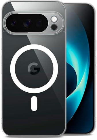 ONEFLOW Nova Case für Google Pixel 10 Pro Hülle mit Kameraschutz Transparent, kompatibel mit MagSafe, Handyhülle Durchsichtig Back Cover, Magnetring für induktives Laden