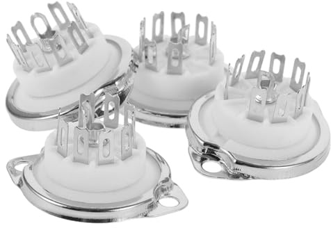 DOITOOL Set da 4 Zoccoli per Valvole a 9 Pin in Ceramica, Mini Attacco per Aspirapolvere e Amplificatori, per Uso Audio Professionale