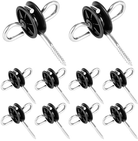 Elektrozaun Isolatoren Weidezaun, 10 Stück Elektrozaun Doppelhaken Ringisolator, Torgriffisolatoren für Weidezaun Holzpfähle Seil Draht, Weidezaun Ringisolatoren für Landwirtschaft (8,6*9 cm)