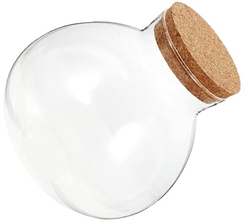 TOKIDNY Terrarium Jar with Airtight Cork Lid, Glass Decorative Jar for Dried Goods and Small Items, Low Maintenance and Versatile Use for Windowsills and Study Areas