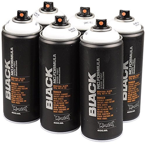 Set di bombolette spray Montana Black Bianco 6 x 400 ml