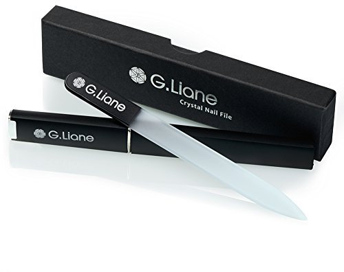 G.Liane Professional Glass Nail Files Manicure Pedicure Kit for Natural Acrylic Gels Nails Manicure Tools for Home and Salon (Black)
