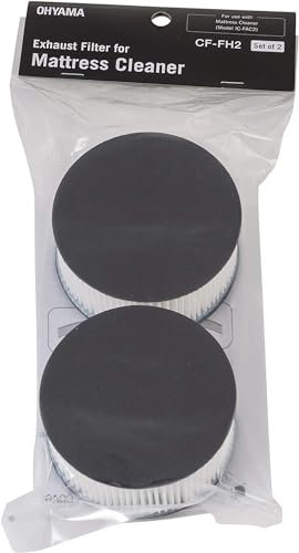 Iris Ohyama, Confezione da 2 filtri di scarico, Rimuove il 95% delle particelle 0,3 m, Acari, allergeni, polvere, Filtración F9, Per IC-FAC2 - Quilt Cleaner Exhaust Filter CF-FH2 - Nero