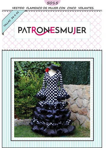 Schnittmuster Flamenco, lang, zum Selbermachen, Video-Tutorial, um Ihnen zu helfen, Größe 38 - 52, Muster in verschiedenen Größen