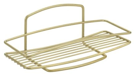 Metaltex Mensola rettangolare a un Piano per pagno Serie Brass Rechteckiges Regal, Metall, Ottone, 26x11x11