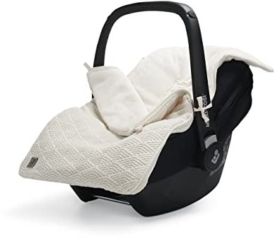 Jollein 025-811-65287 Fußsack für Babyschale River knit cream white