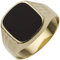 Jobo Herren-Ring breit aus 14 Karat 585 Gold mit Onyx Größe 70