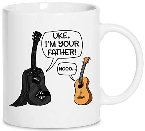 Uke I Am Your Father Funny Guitar And Ukulele Parody Céramique Blanc Tasse Cup Mug