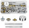 20 Set Druckknöpfe, Snaps Fastener mit Schraub, Edelstahl Druckknopf zum Anschrauben, 15 mm Snap Button Kit für Boot, Nähfrei Segeltuch Zelt Camping, 63 Stk