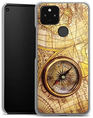DeinDesign Coque Compatible avec Google Pixel 4a 5G Étui Housse Carte du Monde Boussole Carte géographique