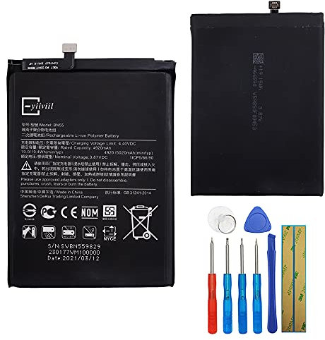 E-yiiviil Batería de repuesto BN55 compatible con Xiaomi Note 9S con herramientas