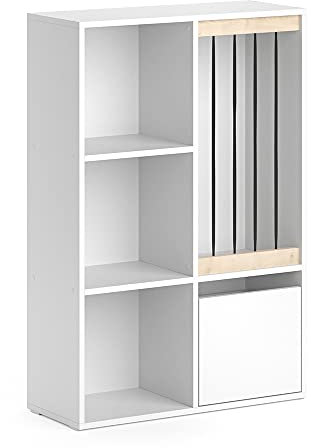 Vicco Kinderregal Luigi, Spielzeugregal für Faltboxen, Weiß, 72 x 107.8 cm