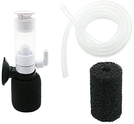 IAFVKAI Mini Aquarium Sponge Filter Ultra Quiet 3-in-1 Filtration System Air Pump Filter with 1M Tube and 1pcs Pre-filter Sponge for Small Fish Beta Tank Oxygen Pump