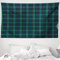 ABAKUHAUS Schottenkaro Wandteppich und Tagesdecke, Scottish Folklore-Muster aus Weiches Mikrofaser Stoff Waschbar ohne Verblassen Digitaldruck, 230 x 140 cm, Dunkelgrün Schwarz