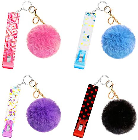 4pcs Card Grabber for Long Nails Keychain ATM Card Clip for Long Nails Credit Card Puller for Women