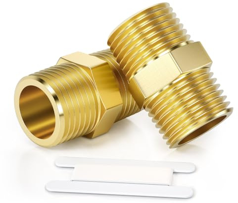 Bwintech 2 pièces 3/4 mâle à 3/4 mâle filetage BSP connecteur de mamelon hexagonal en laiton pour la Conversion de raccordement de tuyau