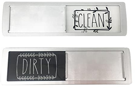 ZYLLZY Dishwasher Magnet Clean Dirty Sign,Non-Scratch Clean Sign Indicator,Easy To Read Magnet Adhesive Stickers for Reminder Tells Whether Dishes Are Clean or Dirty,Silver