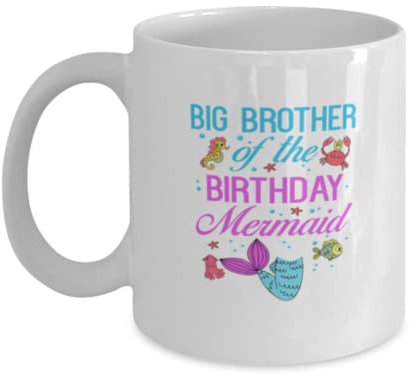 Taza de café divertida Gran Hermano de la sirena de cumpleaños