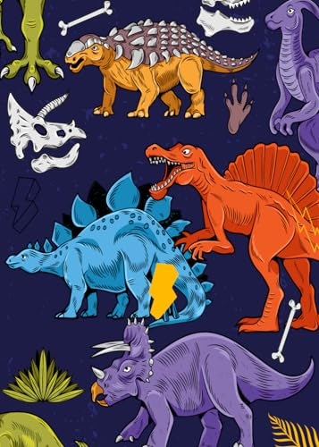 Dinosaur Notebook: Plain And Lined. For Writing And Sketching. A5 size 120 Pages. For Kids, Teenagers, Adults. Used For School, Home Office. Recycled Paper Pages.