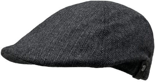 WEROR Flatcap Herren – Schirmmütze Schiebermütze Cap mit Schirm - Mütze mit Baumwollfutter – Fischgrät - WEROR-405.1 (58, 59, Grau)