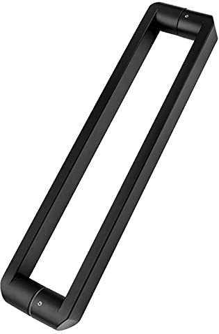 UQTE Gate Hardware Door Handle, Matte Black Square Tube Glass Door Handle Shower Room Push-Pull Door Handle, 9 Lengths/940X900Mm
