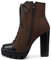 NobleOnly Donna Alto High Tacco Heel Piattaforma Rotonda Punta Stivaletti Cerniera Lacci Equitazione Stivali Classico Feste Ufficio 13 CM Heels Marrone 36 EU