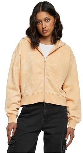 Urban Classics Damen Jacke Ladies Short Oversized Towel Washed Zip Hoody paleorange XS