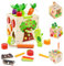 5 in 1Montessori Motorikwürfel,Activity Cube,Steckwürfel enthalten Formen zuordnen, Karotten ernten,Insekten fangen,Zahnräder,Holzwürfel,Early Development & Activity Toys,Lernspielzeug ab 1 Jahr.
