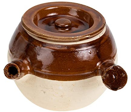 BESTonZON Chinese Medicine Stew Pot Pottery Clay Cooking Pot High Temperature Resistance Non-Sticky Smooth Surface Practical Handle Stove Use 1600ML