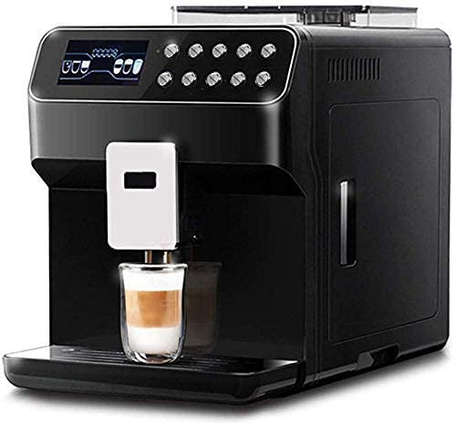 TEmkin Máquina de café inteligente de lujo 1250 W 19 bar Máquina de café totalmente automática Molinillo italiano Botón de metal Dos colores para elegir, blanco (blanco) (negro)