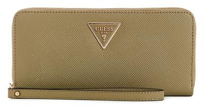GUESS Damen Laurel Portemonnaie, große Geldbörse mit Reißverschluss, Salbei