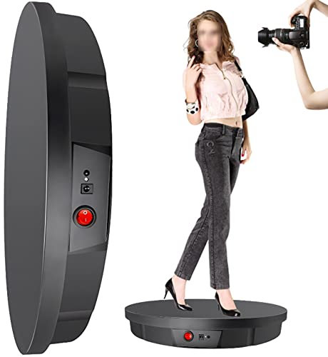 Piatto Girevole Elettrico, Espositore Girevole Motorizzato per Esposizione di Prodotti fotografici, Piatto Girevole con Display Girevole Regolabile 45/90/180 Gradi, Carico 100 kg,