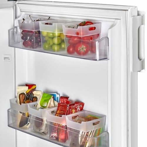 EYNEL 5-Piece Clear Plastic Multi-Purpose Organizer Bins, Fridge Side Door Storage Box Set for Refrigerator, Cabinet, Pantry - Storage for Small Items, Fruits, Vegetables