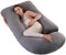 ALLOPERA Pregnancy Pillow, Full Body Maternity Pillow 57 inch, with Removable Washable Cover - Sleep Support for Legs, Back, Neck, Shoulder, HIPS, Belly for Pregnent Women, Velvet Cover(Dark Grey)