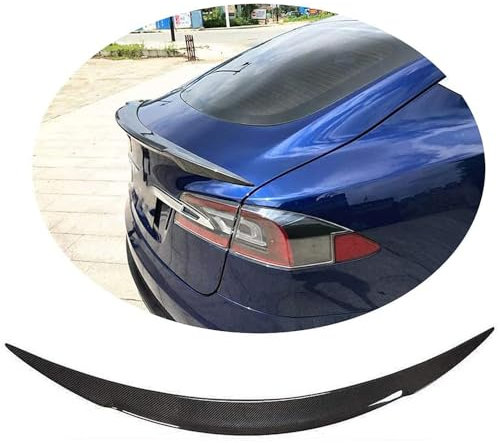 Auto Heckspoiler, für Tesla Model S 2014-2019 Spoiler Flügel Kohlefaser Kratzfeste Dauerhaft Kofferraumspoiler Auto Styling Zubehör