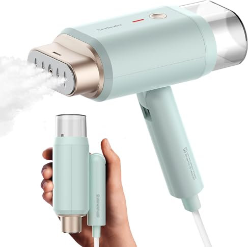 Newbealer Dampfglätter, 1200W Dampfbürste Steamer, 2 Dampfstufen Hemdenbügler, 20s Schnelle Erwärmung 180mL Faltbar und Tragbarer Dampfbügel mit Anti-Hitze-Handschuh für Reise und Zuhause, Grün
