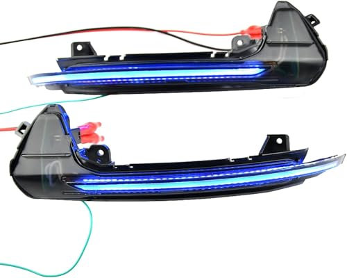 HIOMAQ Auto Rückspiegel-Blinker-Leuchten für Audi A6 C7 2013-2018, Dynamische Blinker Seite Spiegel Licht Rückspiegel Blinkerleuchte,A/Blue Yellow