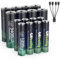 GRbatty Rechargeable AA Batteries 8 Count 1.5V 3400mWh USB-C Lithium Batteries and 8 Count 1200mWh AAA Lithium Rechargeable Batteries 1500Cycle