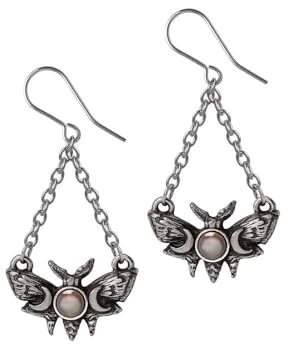 Alchemy Gothic Lunar Moth Pair of Earrings