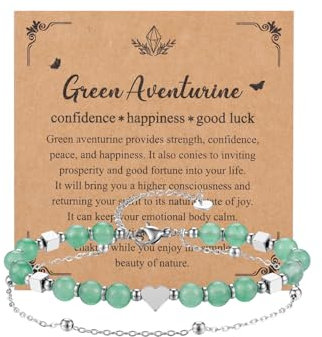 Zysta Chakra Armband Echte Steine Armbänder Layered Yoga Armband Energietherapie Glückbringen für Frauen & Mädchen (Grün Aventurin)