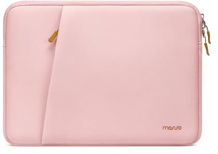 MOSISO 13-14 Pollici Custodia Laptop,13,3 Pollici Borsa PC Compatibile con Macbook Air 13 13,6/Pro 13/Pro 14,HP Dell Asus Lenovo Notebook,Borsa Portatile Neoprene Computer con Tasca Smussata,Rosa