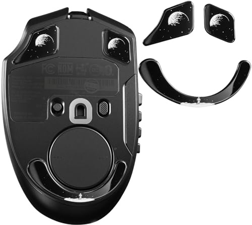 immoenuc Glass Mouse Skates for Razer Naga V2 Pro Wireless Gaming Mouse Feet Pads Smooth Durable Game Mice Accessories Slimmer Toughened Glass Fabrication (Earth Pattern)
