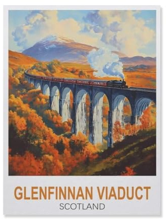 Puzzles for Adults Jigsaw Puzzles 1000 Pieces for Adults Kids，Glenfinnan Viaduct Scotland，Artwork Intellective Educational Toys Gifts（50x70cm）-FE5