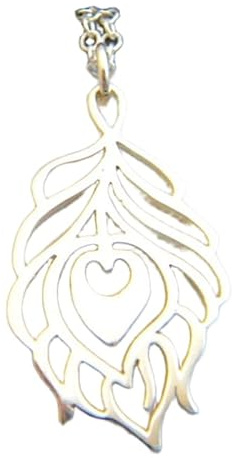 Halskette aus 925er Sterlingsilber mit großer Pfauenfeder|Zierlicher Anhänger|Schlicht und zart|Boho-Schmuck mit böhmischem Charme für jeden Tag|Geschenk | mit 45,7 cm langer Kette | versilbert |