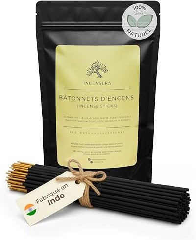 Incensera Räucherwerk Set, Safran, Vanille, Flieder, Cool Water & Regenwald | Safran, Vanille, Flieder, Cool Water & Regenwald, Perfekt für Meditation, Yoga, Chakren, Rauhnächte, zur Entspannung