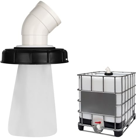 IBC Deckelfilter,45°IBC Deckel Filter 163mm Tankdeckel Wasserfilter DN 150 | Nylon Regenwasserfilter Auswaschbar mit Deckel, Filterdeckelmit Bogen, Tank Zubehör für Regenwassertank