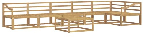 vidaXL Outdoor-Sofagarnitur 7 pcs Weiß 79 x 79 x 37 cm, Moderne Garten-Sofa-Ecke, wetterfestes Set, modulares Lounge-Möbel, ergonomisch & Akazien-Stil