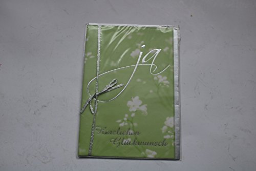 Hochzeitskarte Hochzeit Glückwunschkarte Grusskarte Geldkarte Geschenkskarte Geschenkkarte Vermählung Trauung EheJa - Herzlichen Glückwunsch Karte mit Umschlag silber 1 Stück